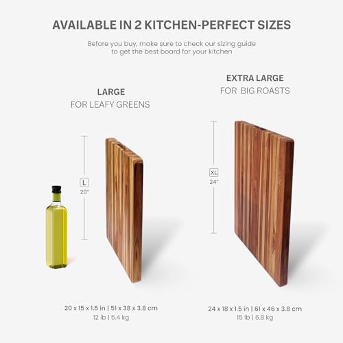 Cutting Board and EON Cutting Board Oil Set (Cutting Board with Maintenance Oil / Extra Large (24 inch x 18 inch x 1.5 inch))