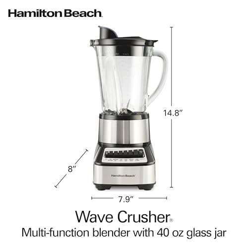 Wave Crusher Blender For Smoothies With 40 Oz Glass Jar and 14 Functions (Stainless Steel / 40oz / Blender)