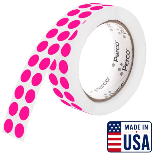 Neon Pink Round Circle Dot Sticker 1 (Neon Pink / 0.5 Inch)