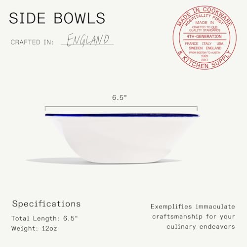 Cookware Set of 4 (White w/ Navy Rim / 4-Piece)