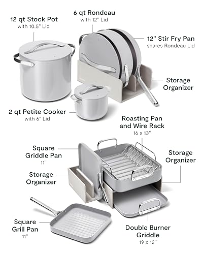 31-Piece Non-Stick Ceramic Cookware Bundle (Gray / 31pc Set)