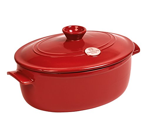 Made In France Flame Oval Stewpot Dutch Oven (Burgundy / 6.3 quart)
