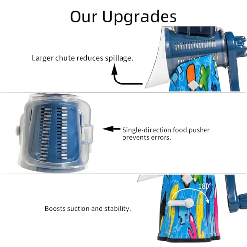 Upgrade Rotary Cheese Grater Shredder with Handle (013)