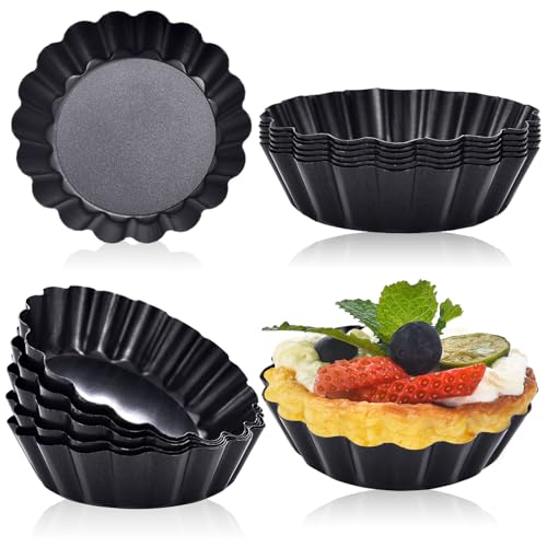 24Packs Mini Tart Pans 3 Inch with Removable Botttom (3.15-inch X 0.8 inch)