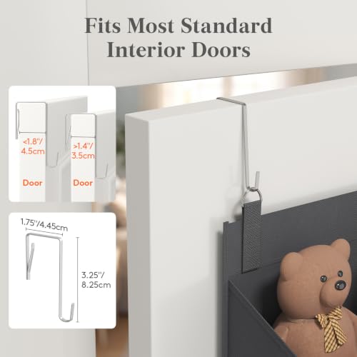 1 Pack Over the Door Organizer 4 Section Hanging Storage (Dark Gray / 4 Section)