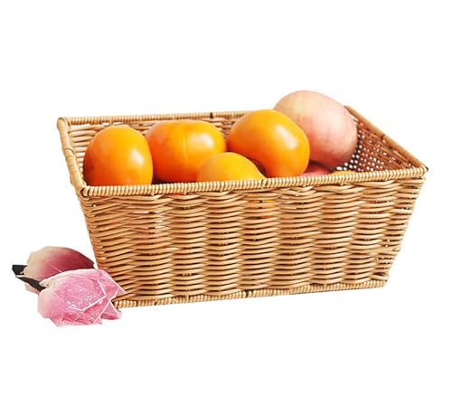 12" Poly Wicker Bread Basket (11.9 x 8 x 5.9 inches 1 Pack)