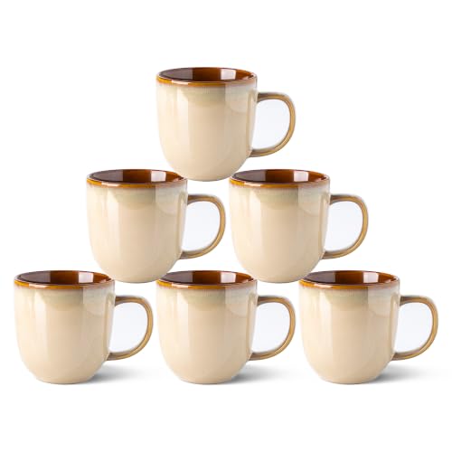 Ceramic Coffee Mugs Set of 6 (Pale Kahki / set of 6)