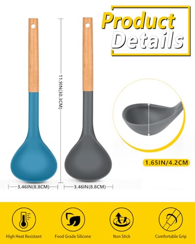 Silicone Soup Ladle Spoon Kitchen Utensils (2 Count)