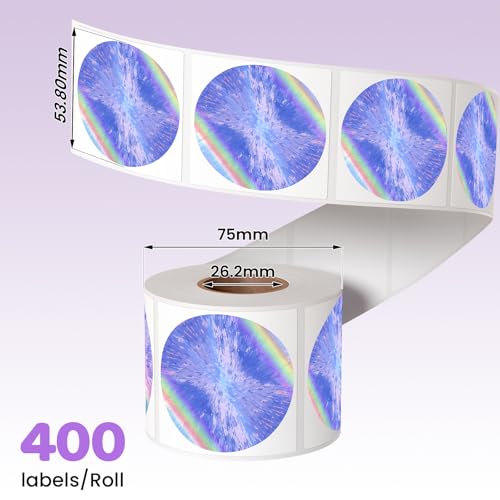 2" Round Rainbow Thermal Labels