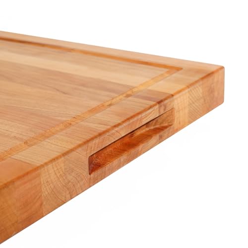 Solid Cherry Wood Cutting Board for Kitchen (Solid Cherry(1" Thick))