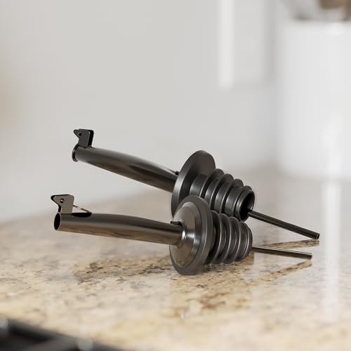 Kitchen Cooking Oil Dispenser Set (4 Pack / Black)