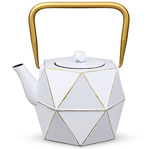 Cast Iron Teapot (30 oz / White Diamond)