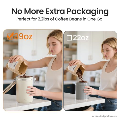 Coffee Canister (Cream / 39 oz)