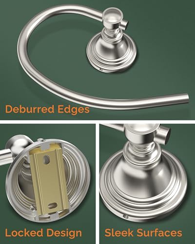 Towel Ring Wall Mounted for Bathroom (Brushed Nickel)