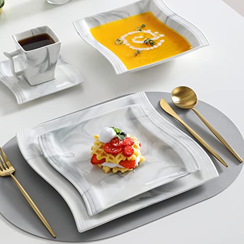 Plates and Bowls Sets (30 Piece(Service for 6) / Marble Grey)