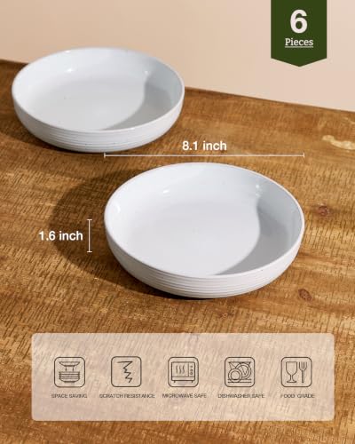 Milkyway 33 oz Pasta Bowls Set of 6 (Polar White / Set of 6)