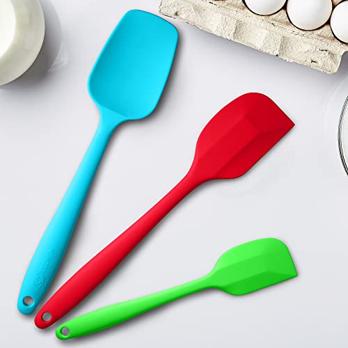 3 Piece Silicone Spatula Set (Green/Blue/Red)