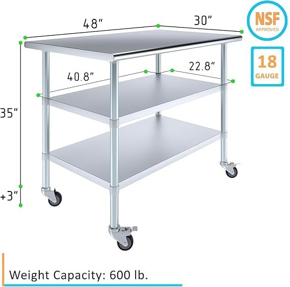 48x30 Heavy Duty Work Table (48" Long x 30" Deep)