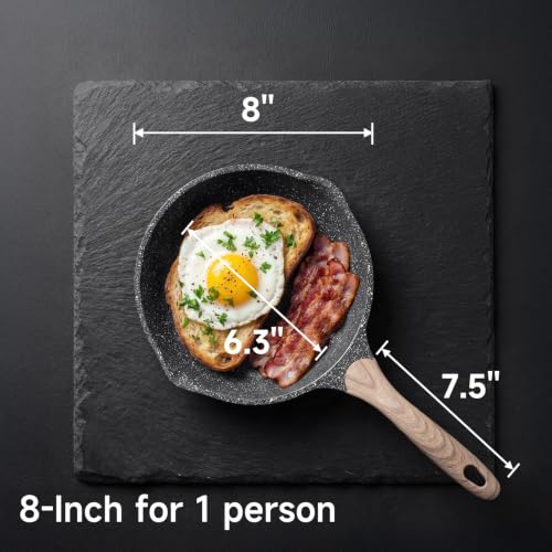 8 Inch Nonstick Frying Pan Easy Clean Small Egg Pan Skillet (Gray / 8")