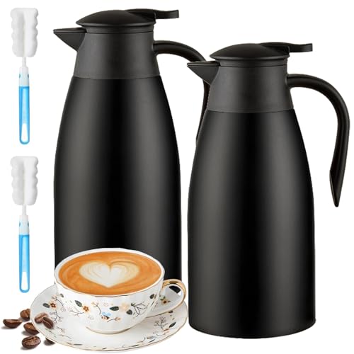 70Oz Thermal Coffee Carafe for keeping hot (Black/Black / 70 Ounces)