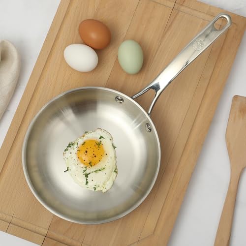 Castelle 8" Stainless Steel Frying Pan Non Toxic Fry Pan Skillet (Stainless Steel / 8" Frying Pan)