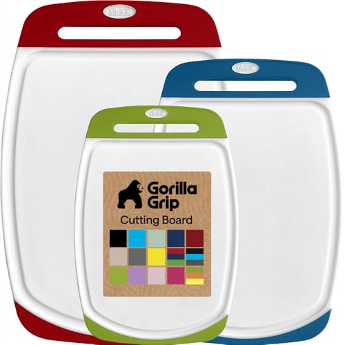 BPA Free Reversible Cutting Board (Red/Blue/Lime / Large (Pack of 3))