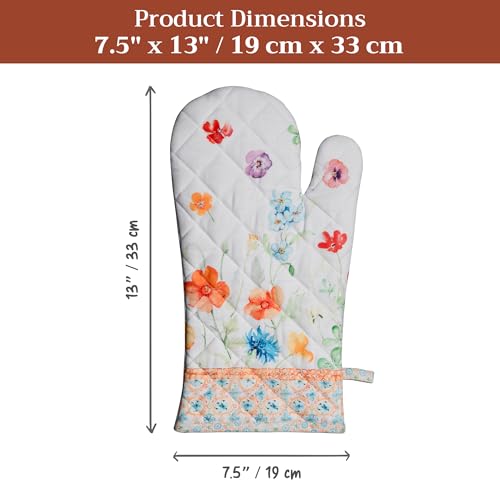 Maison d'Hermine Oven Gloves 100% Cotton Oven Mitt (039 - Summer Whisper / 7.5" x 13" (Oven Mitt))