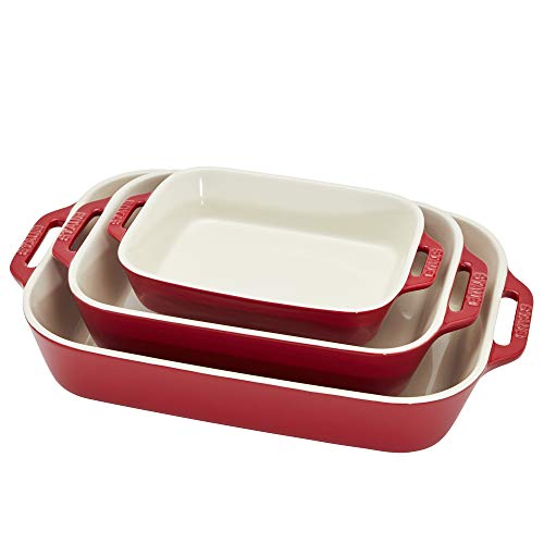 3 Pc Ceramic Baking Dish Set (3-pc / Cherry)