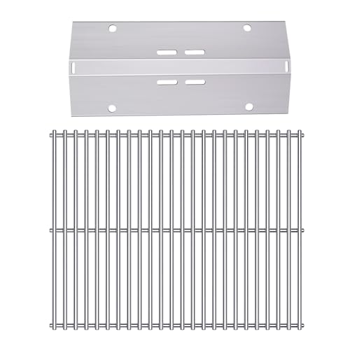 BBQ Grill Grates Replacement for Cuisinart Gas Grill CGG (Silver 7MM + heat plates)