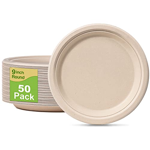 Disposable Paper Plates 9 inch (9 inch 50 pack)