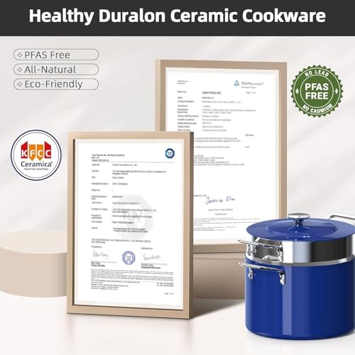 Lux 13pc Forged Lightweight Nonstick Ceramic Cookware Set (Blueberry)