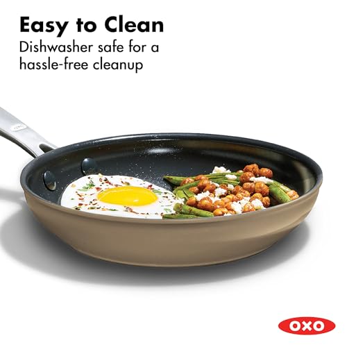 Enhanced 8” Nonstick Frying Pan Skillet (8" Frying Pan Skillet / Biscuit Brown)