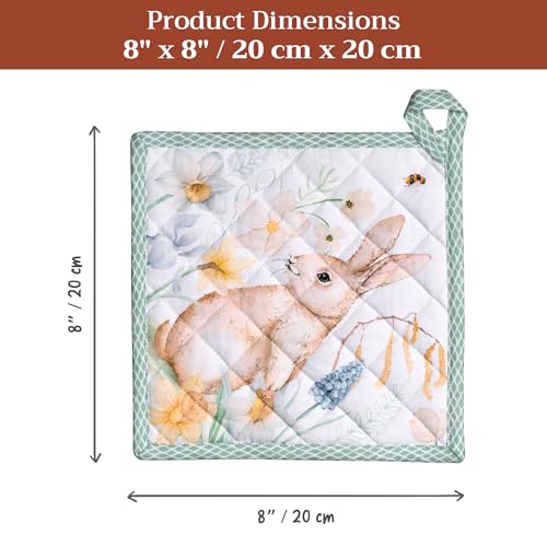 Pot Holders 100% Cotton Potholders (076 - Easter Dew / 8" x 8" (Pot Holder Pack of 1))