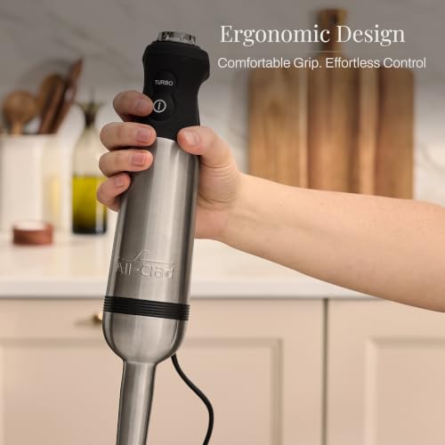Electrics Stainless Steel Immersion Blender 2 Piece Turbo Function 600 Watts Detachable (9-1/4-inch)