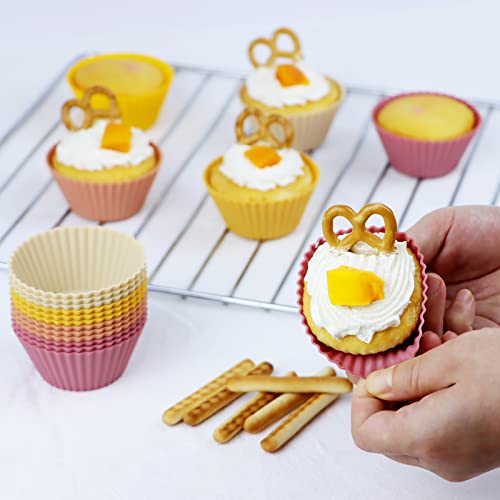 Silicone Baking Muffin Cups 12 Pack (Orange Series / Standard)