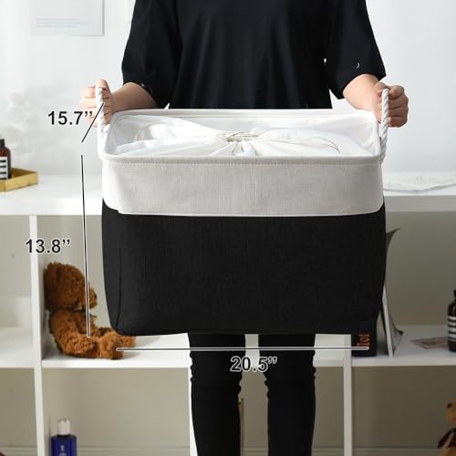 Organization and Storage for Shelves (White & Black / 3PCS/Extra Jumbo - 20.5Lx15.7Wx13.8H)