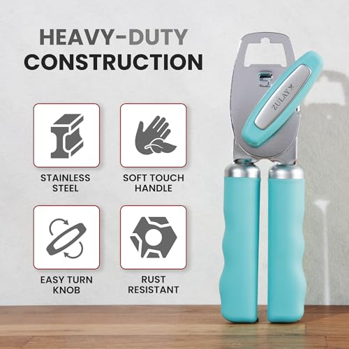 Heavy Duty Stainless Steel Can Opener Manual with Bottle Opener