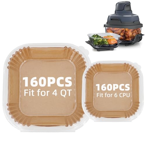 Air Fryer Liners for Ninja Crispi (5.5 Inch Square + 7.5 Inch Square)