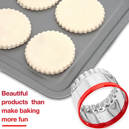 3Pcs Fluted Round Cookie Cutters