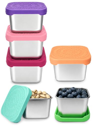 6 Pack Stainless Steel Snack Containers for Kids (color1)