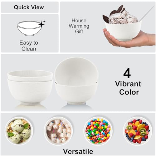 Wheat Straw Snack Bowls 10oz Set of 8 (10 oz / White)