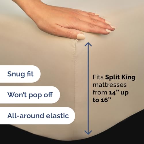 Flex Top Split Head King 4 Piece Sheet Set (12 - Cream / Split Head/Flex Top)