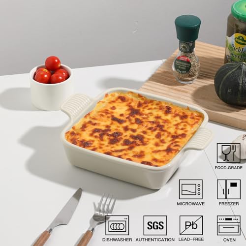 Sweejar Ceramic Baking Dish (Beige / Square 8IN)