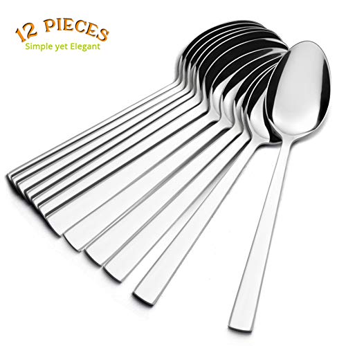 Dinner Spoons Set of 12 (7.9 Inches(Silver))