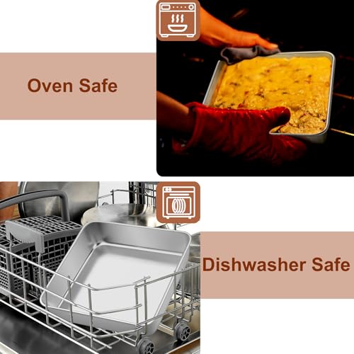 3 Pack 8 x 8 Inch Square Baking Cake Pan (8'' x 8'')
