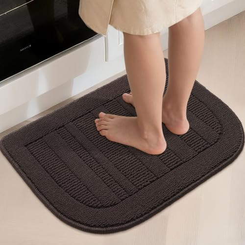 24x36 Inch Kitchen Rugs Non Slip Washable Kitchen Sink Rug (2' x 3' (Semicircular) / Brown)