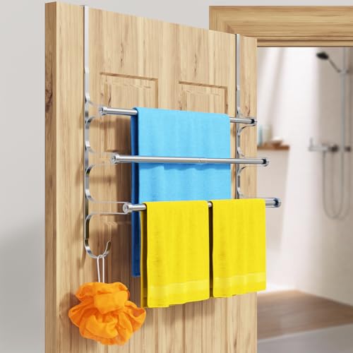 Over The Door Towel Rack (24.21"L / Silver Gray)