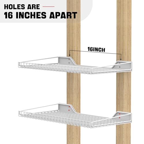 Wall Mounted Storage Shelf for Garage (White)