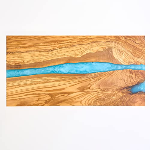 Italian Olive Wood luxury Cheese board with Resin (Blue And White Gradient)