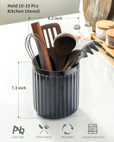 Ceramic Utensil Holder (Navy Blue / Set of 1)